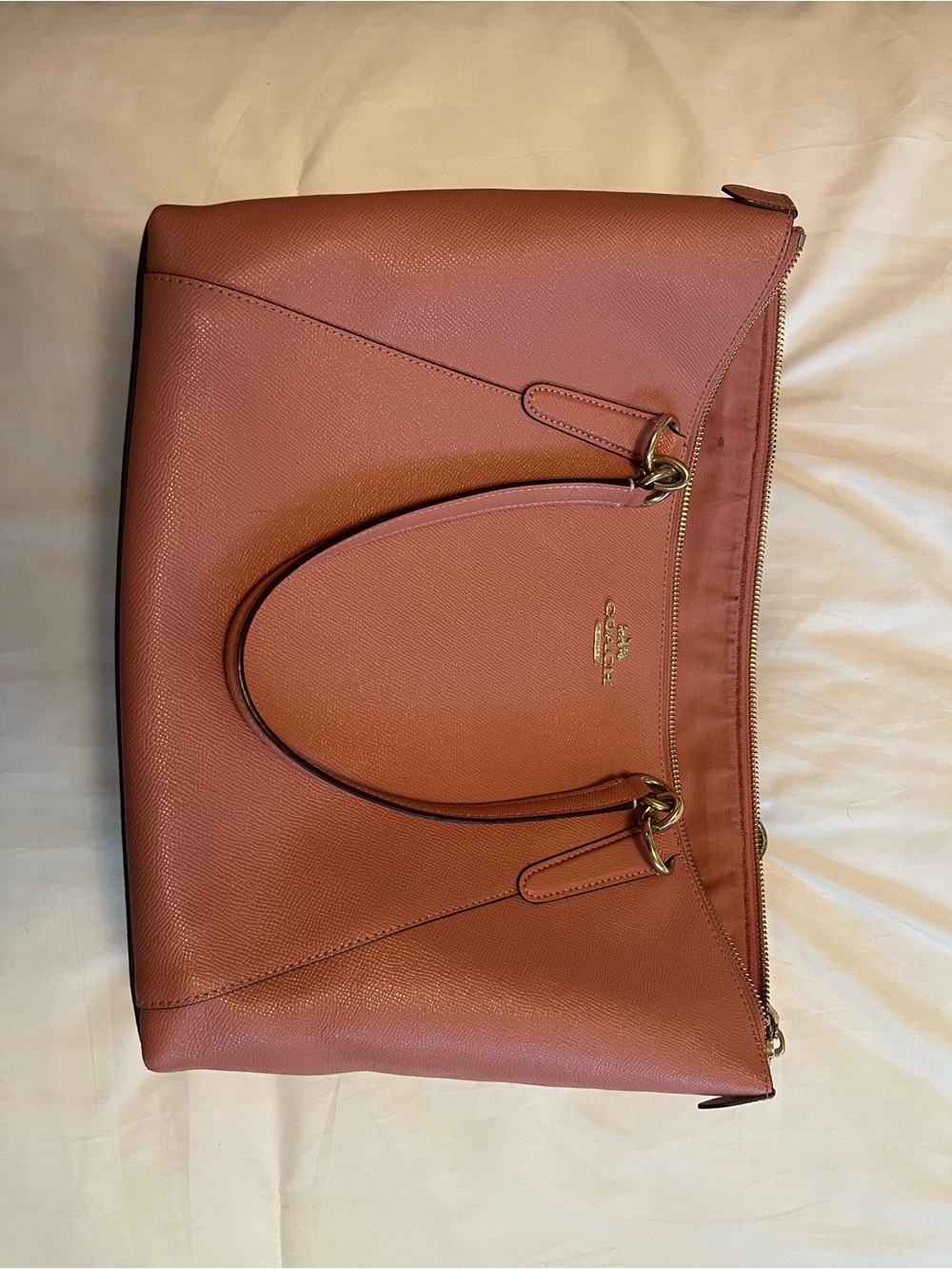 Coach Pebble Leather Tote in Dusty Rose